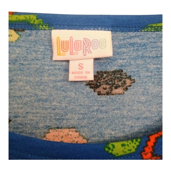 NWT LuLaroe Julia Dress Cobalt Blue Green Orange Midi Dress Size Small 4/6 - Picture 3 of 4